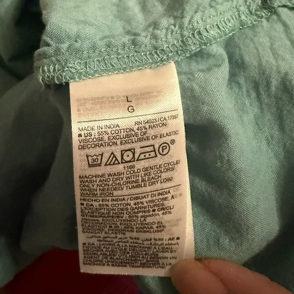 Green cotton maxi dress size L EUC - Picture 3 of 6